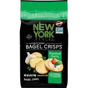New York Style Bagel Crisps Roasted Garlic 6oz Bag 6ct